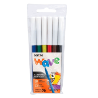 Canetinhas Hidrográficas 6 Cores Ponta Fina Wave Bazze Canetinhas Hidrográficas 6 Cores Ponta Fina Wave Bazze