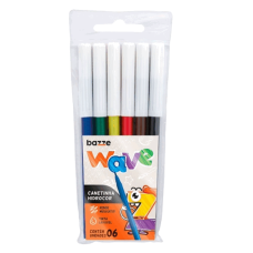 Canetinhas Hidrográficas 6 Cores Ponta Fina Wave Bazze Canetinhas Hidrográficas 6 Cores Ponta Fina Wave Bazze