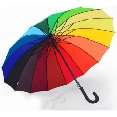 Guarda-Chuva Automático Arco-Íris 16 Varetas Cabo J em Madeira MZ-340.0 Mizpn Guarda-Chuva Automático Arco-Íris 16 Varetas Cabo J em Madeira MZ-340.0 Mizpn