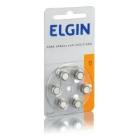 Bateria Pilha 13  PR48 para Aparelho Auditivo Elgin 6 Unidades