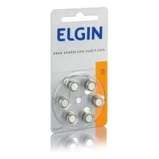 Bateria Pilha 13  PR48 para Aparelho Auditivo Elgin 6 Unidades
