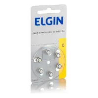 Bateria Pilha 10  PR70 para Aparelho Auditivo Elgin 6 Unidades