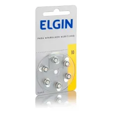 Bateria Pilha 10  PR70 para Aparelho Auditivo Elgin 6 Unidades