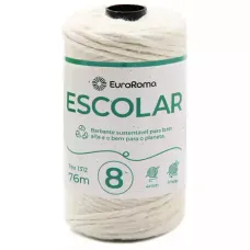 Barbante Fio 8 100g Cor 200 Branco 76 Metros EuroRoma Barbante Fio 8 100g Cor 200 Branco 76 Metros EuroRoma