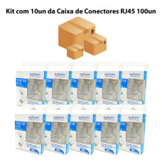 Kit 10un Caixa de Conector RJ45 Macho Cat5E 100un Exbom