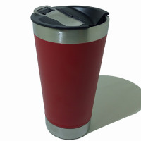 Copo Térmico Aço Inox Para Bebidas com Tampa, Cerveja e Abridor de Garrafas 502ml - Vermelho