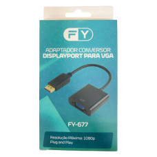 Conversor DisplayPort Macho X VGA Fêmea FY-677 FY