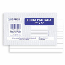 FICHA PAUTADA 127x76mm EMB C/100 FLS 3x5 10042 SD