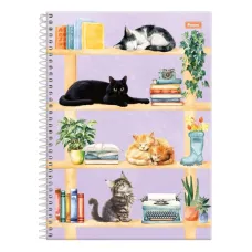 Caderno 160 Folhas 10 Matérias Capa Dura FurFriends Feminino Foroni