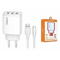 Carregador Turbo 3 Usb Type-C 5.1a CA36-3 A'Gold