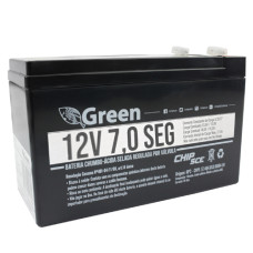 Bateria Selada 12V 7A seg Chumbo Green