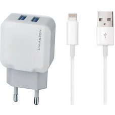 Carregador de Tomada 2 USB com Cabo iPhone Y18-2 HMaston
