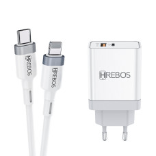 Carregador Turbo 20W HS-135Ci com Cabo Lightning Type-C Hrebos