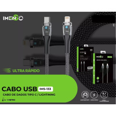 Cabo Usb-C Para Lightning Preto 1M 27W Ims-133 Imenso