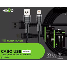 Cabo Usb Para Lightning Preto 1M 2.4A Ims-142 Imenso