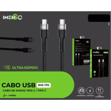 Cabo Usb-C Para Usb-C Preto 1M 100W Ims-170 Imenso