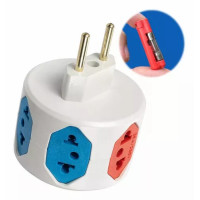 Adaptador de Tomada Colorido Esfera com Fusivel 5 Tomadas 10A e 1 Tomada 20A