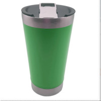 Copo Térmico Aço Inox Para Bebidas com Tampa, Cerveja e Abridor de Garrafas 502ml - Verde Bandeira