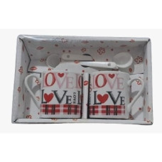 Kit 2 Canecas com Colher Love Kit 2 Canecas com Colher Love