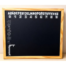 Lousa Preto Com Alfabeto Numeral e Vogais 40X50Cm Lv4050