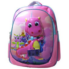 Mochila Escolar Infantil Dragão com Bolsa para Garrafa