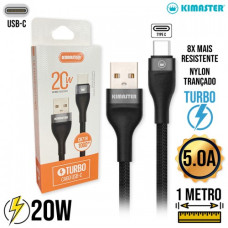 Cabo USB-C CB717C 1M 5A 20W Kimaster