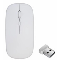 Mouse wireless recarregável 1600 DPI branco USB MAA7W4 K-Mex