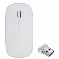 Mouse wireless recarregável 1600 DPI branco USB  K-Mex