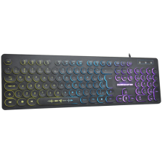 Teclado USB Gamer Steampunk LED RGB Preto KM76 K-Mex Teclado USB Gamer Steampunk LED RGB Preto KM76 K-Mex