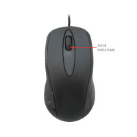 Mouse Óptico 1200 DPI USB com Cabo 1,90m MO-M236 Preto K-Mex
