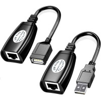 Adaptador Extensor USB Macho x USB Femea via RJ45 150M Knup