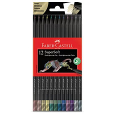 Lápis De Cor Ecolapis Supersoft 12 Cores Metálicas Faber Castell 120712SOFTMET