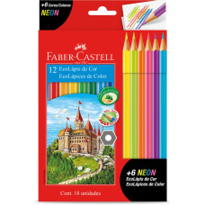 Lápis de Cor 12 Cores Ecolapis + 6 Neon 120112 Faber Castell