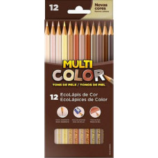 Lápis de Cor 12 Cores Tons Pele Ecolapis Multicolor 11.1200NTP Faber Castell