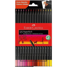 Lapis de Cor 15 Cores Quentes Ecolapis Supersoft 120715SOFTCQ FaberCastell