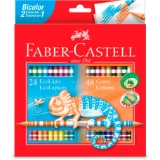 Lápis de Cor 48 Cores Ecolapis 24 Bicolor 120624 Faber Castell