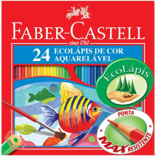 Lápis de Cor 24 Cores  Ecolápis  Aquarelável 120224 Faber Castell