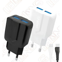 Carregador de Tomada 2 USB Turbo LE242FC Lelong