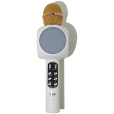 Microfone Sem Fio Karaoke Wireless Branco LE-915 Lelong