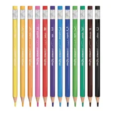 Lápis de Cor 12 Cores Apagável Sextavado Big Color Joy 10344 Leo e Leo