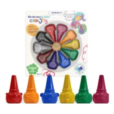 Giz de Cera Encaixa no Dedo 10 Cores Color Joy Leo e Leo