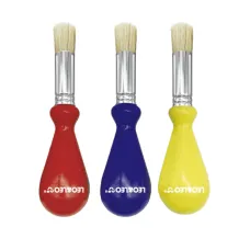 Pincel com Pega Ergonômica Ponta Redonda com 3 Unidades Color Joy Leo e Leo