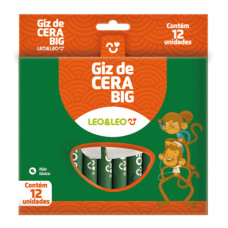 Giz de Cera BIG 12 Cores 4462 LEOELEO Giz de Cera BIG 12 Cores 4462 LEOELEO
