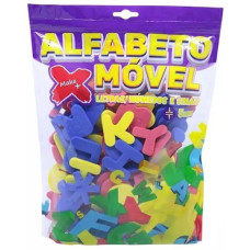 Alfabeto Móvel em EVA Letras, Números e Sinais 4cm x 2mm com 150 Unidades Make+