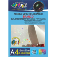 Adesivo Vinil Holográfico Branco A4 20 Folhas Off Paper