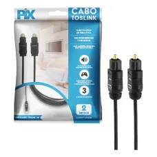 Cabo Óptico Digital Toslink 2 Metros PIX