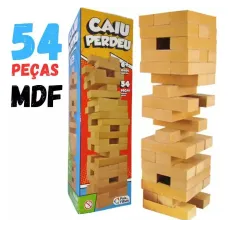 Jogo Torre Caiu Perdeu 54 Peças Pais e Filhos Jogo Torre Caiu Perdeu 54 Peças Pais e Filhos