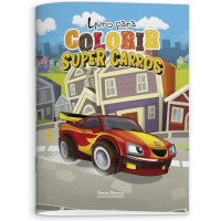 Livro Infantil Colorir Carros Pauta Branca