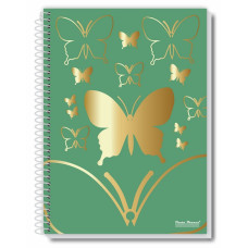 Caderno 1/4 Pequeno Capa Flexível 80 Folhas FLY Pauta Branca