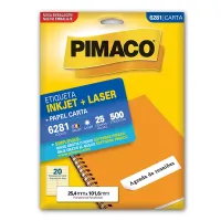 Etiqueta Adesiva 6281 Carta 25,40x101,60mm 25 Folhas Pimaco